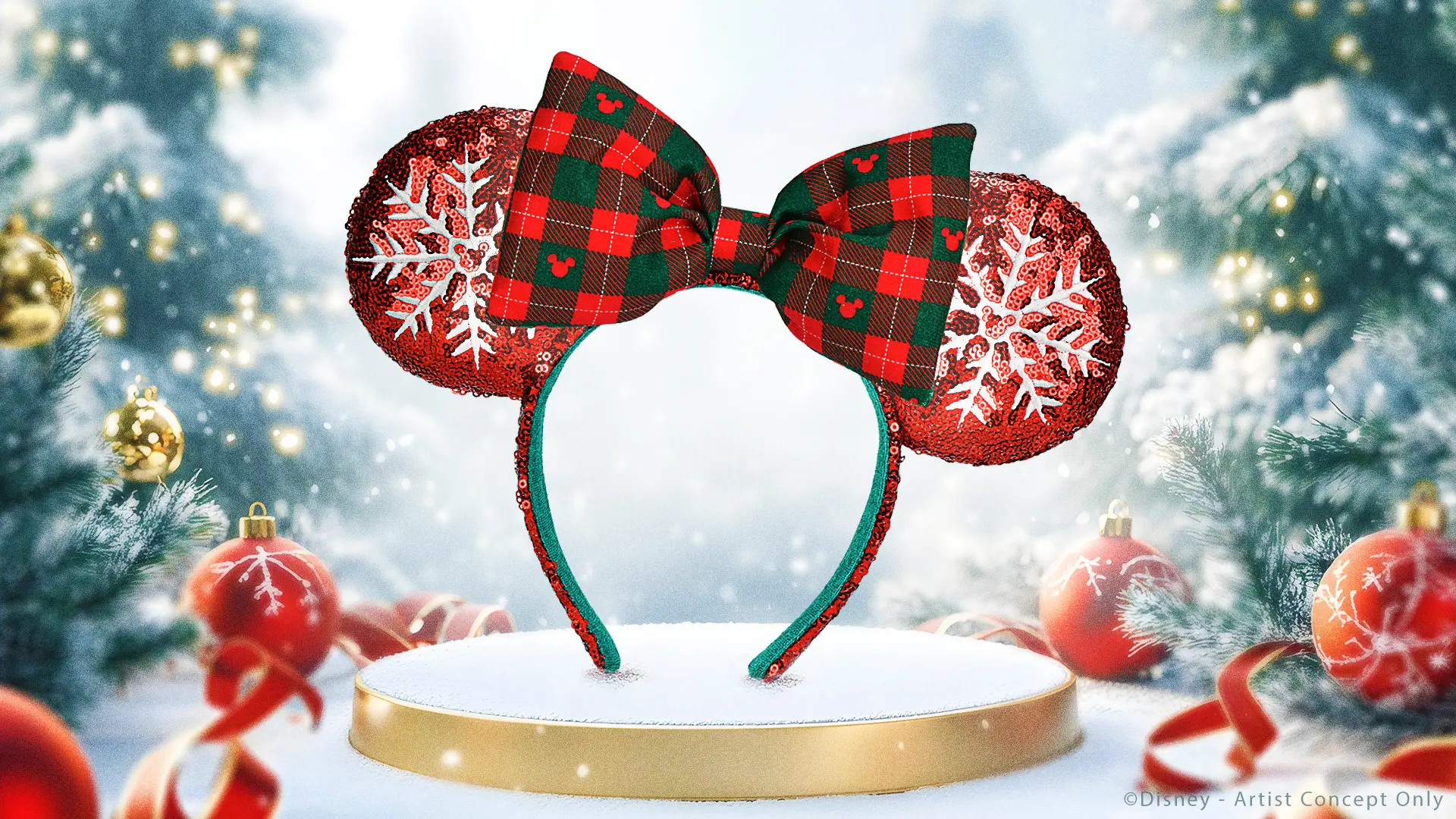 Mickey oren in kerststijl